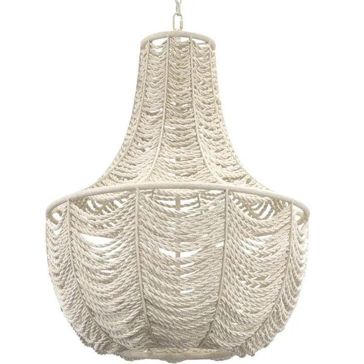 Cocoa Bead Roped Chandelier