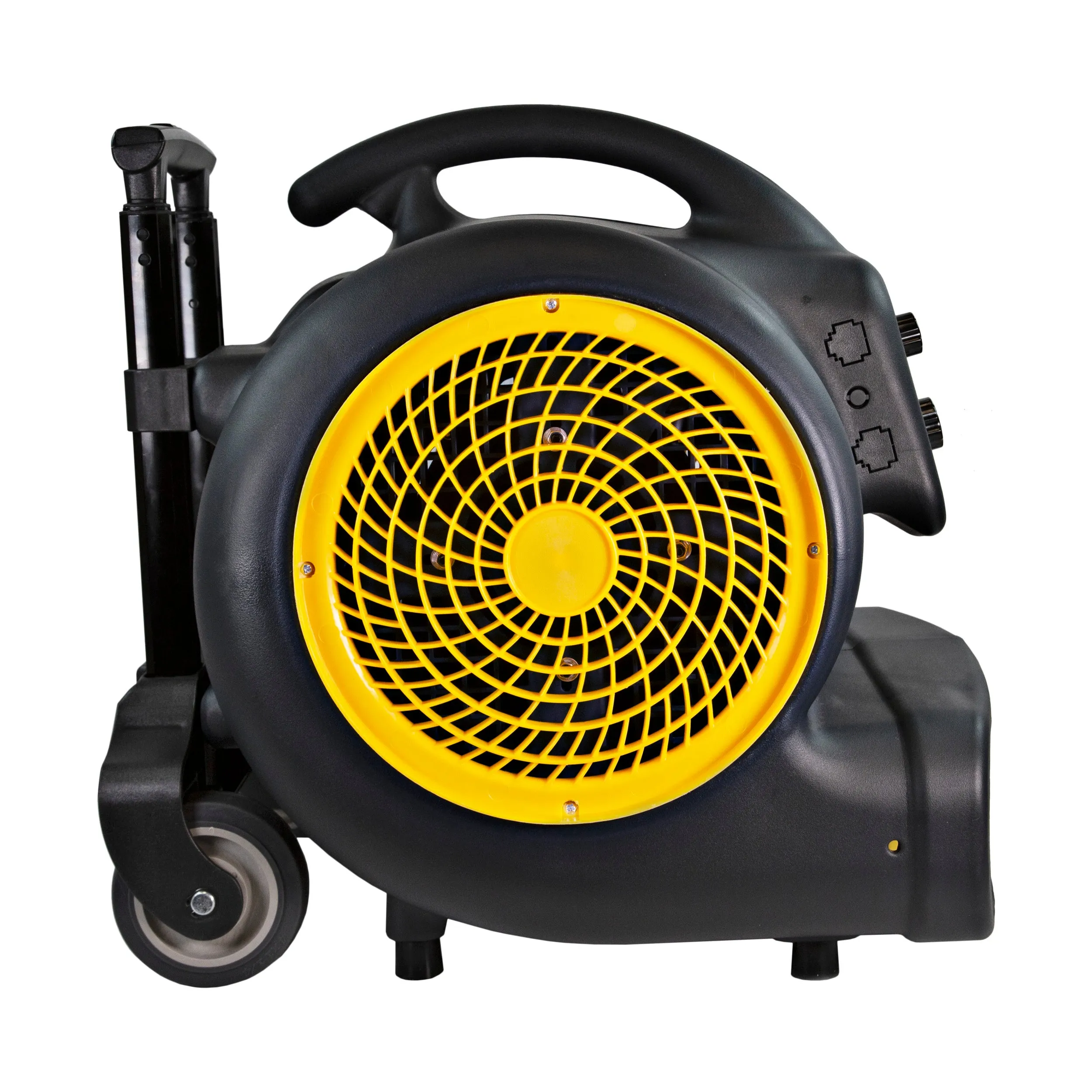 Comfort Zone Powergear 1 HP 3-Speed Carpet Dryer Blower Floor Fan with Timer in Black and Yellow