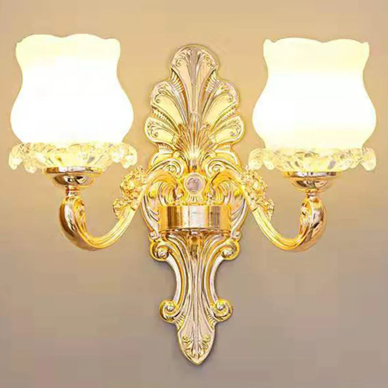 Contemporary Gold Bud Drop Lamp: Milky Glass Chandelier for Dining Room