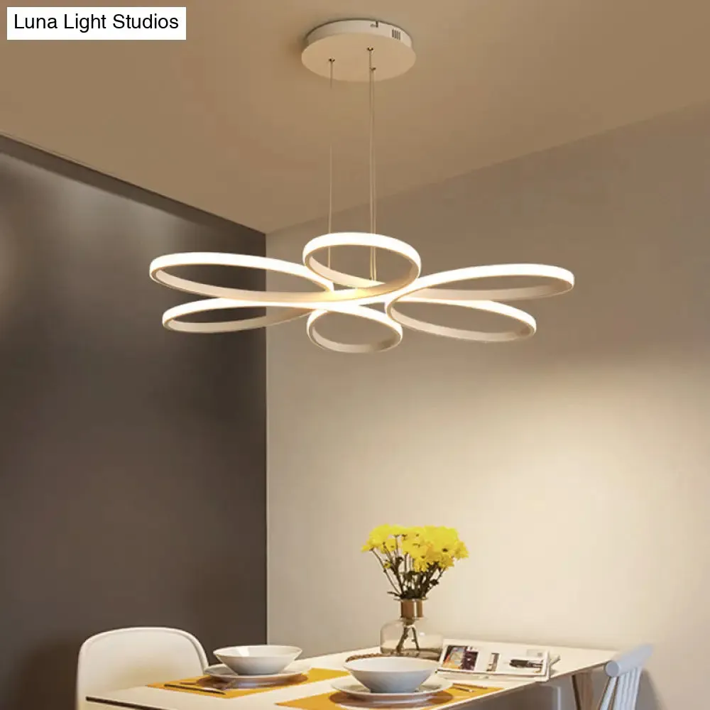 Contemporary LED Acrylic Flower Chandelier - 23"/29"/35.5" Wide Ceiling Pendant Light in Warm/White