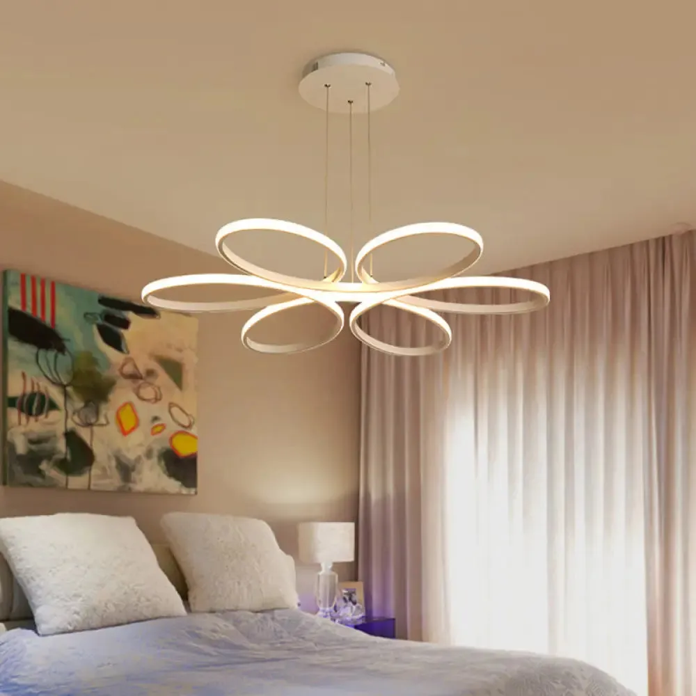 Contemporary LED Acrylic Flower Chandelier - 23"/29"/35.5" Wide Ceiling Pendant Light in Warm/White