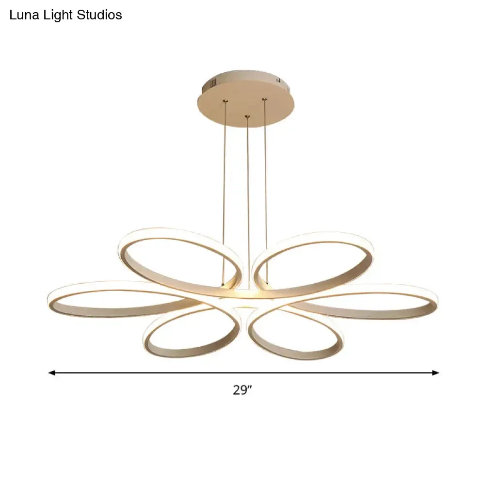 Contemporary LED Acrylic Flower Chandelier - 23"/29"/35.5" Wide Ceiling Pendant Light in Warm/White