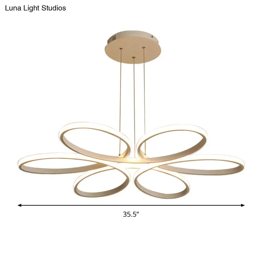 Contemporary LED Acrylic Flower Chandelier - 23"/29"/35.5" Wide Ceiling Pendant Light in Warm/White