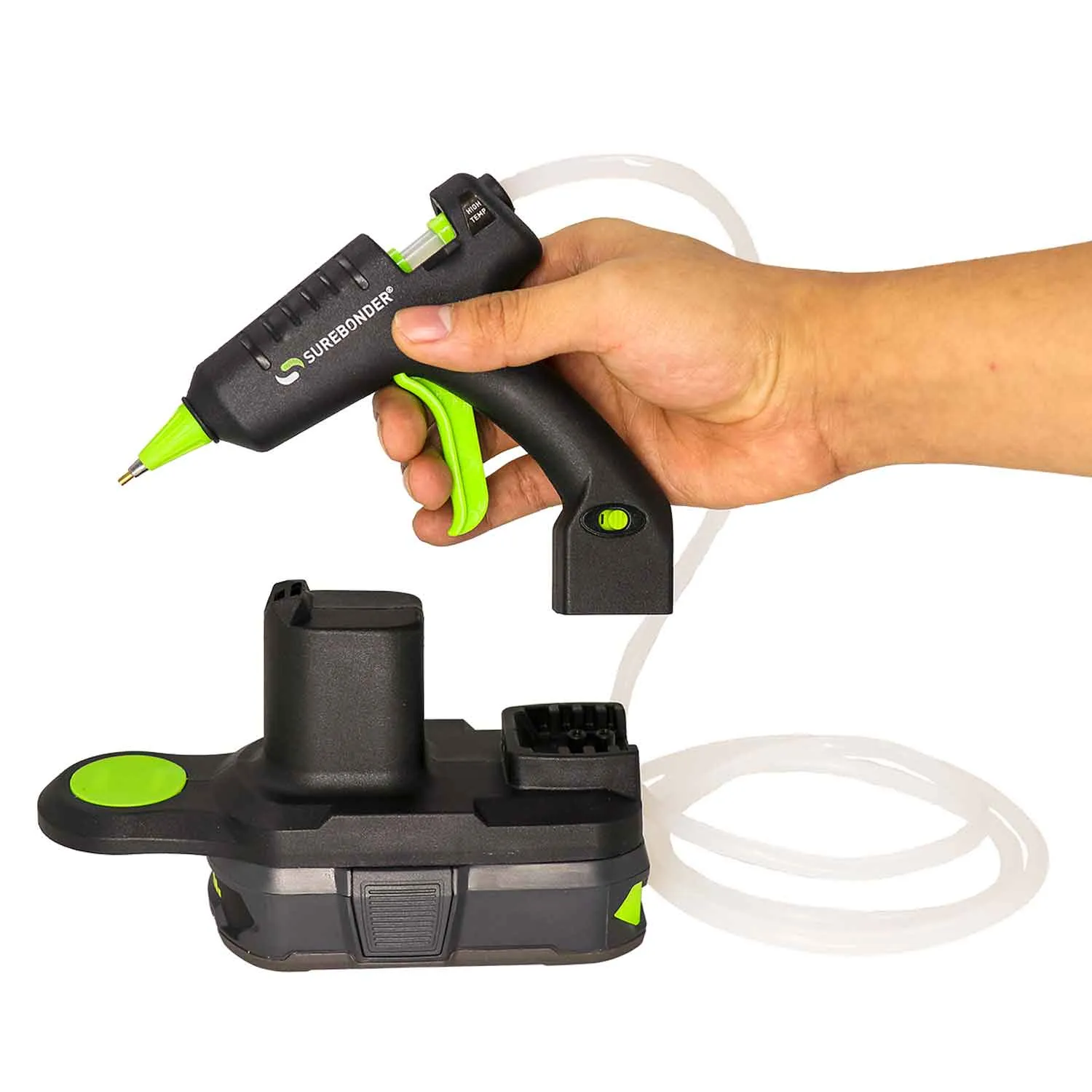 Cordless Battery Powered High Temperature Mini Hot Glue Gun With Detail Tip, 20 Watt (Battery and Charger Not Included)