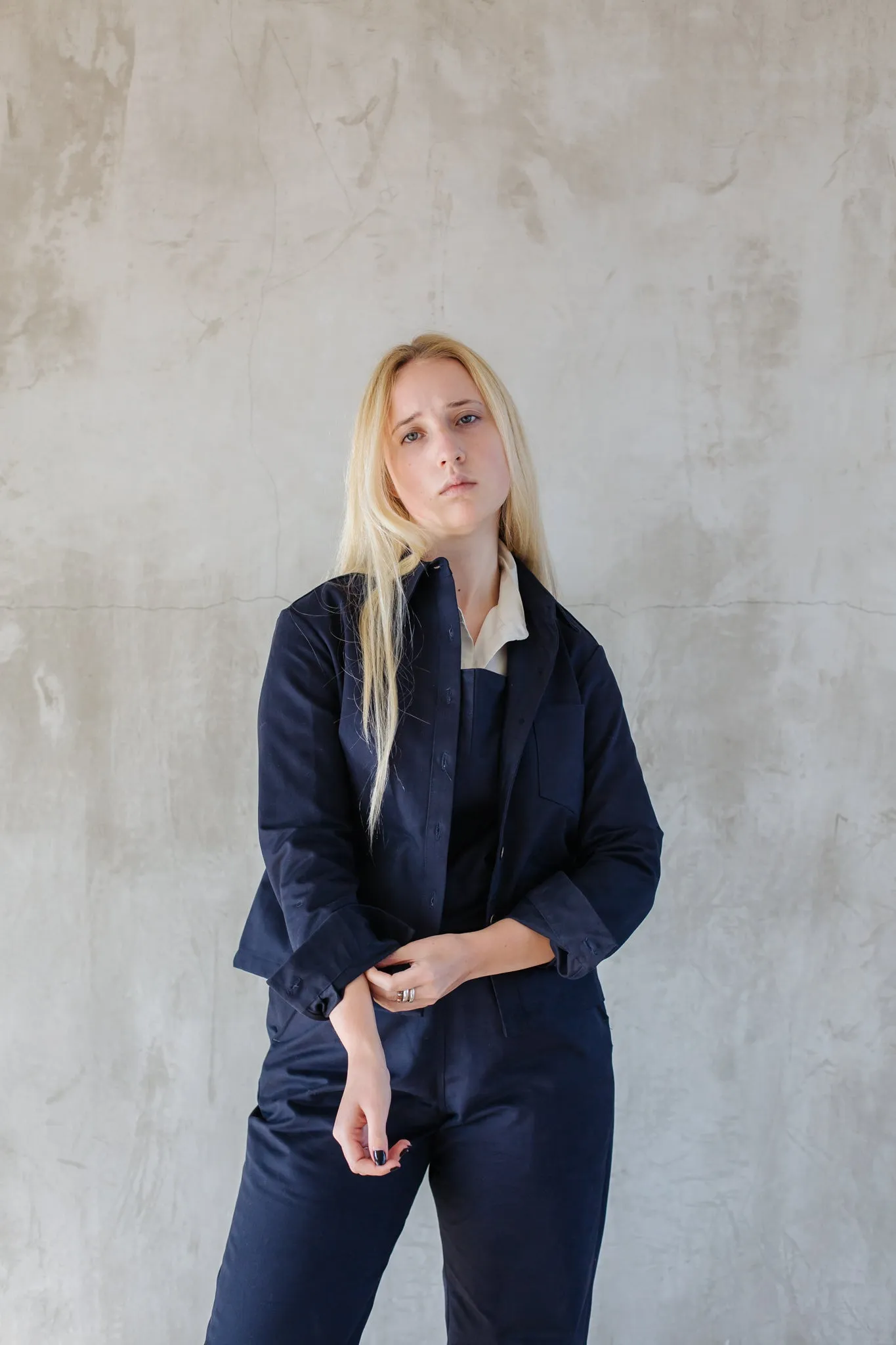 Cotton Drill Jacket - Navy