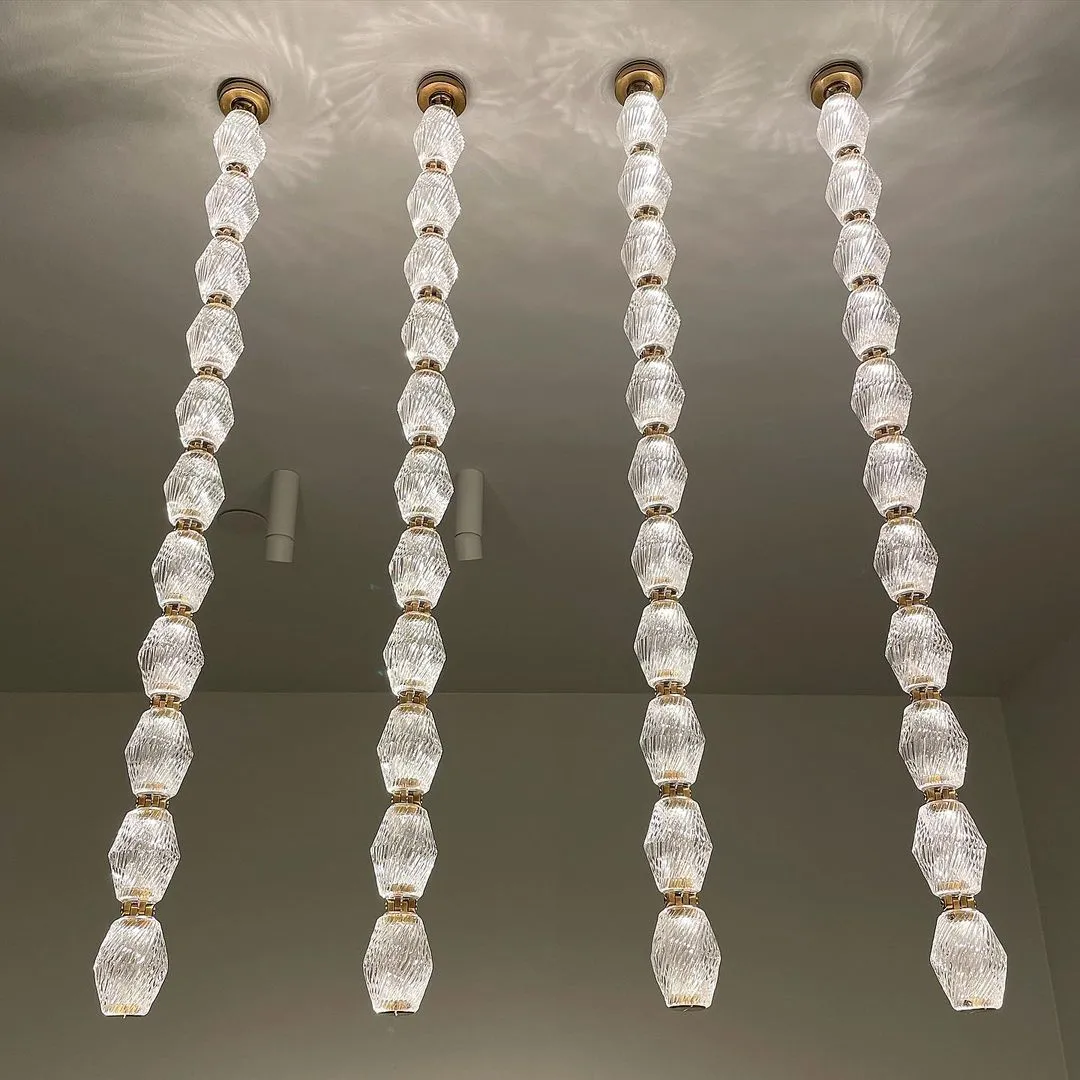 Creative Glass Pearl Necklace Pendant Chandelier for Living/Dining Room/Staircase