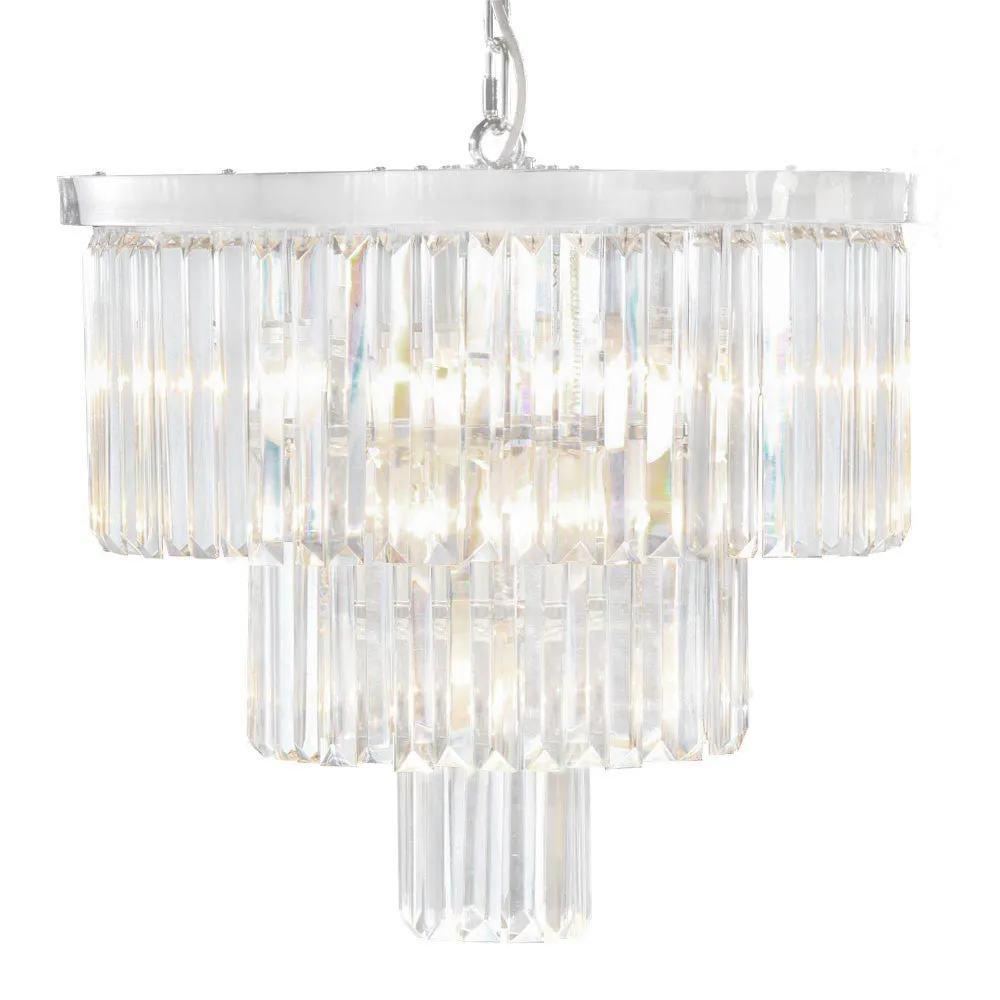 Crystal Cascade Chandelier - Round Prism - 50 cm