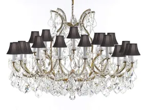 Crystal Chandelier Lighting Chandeliers H35" X W46" Great for The Foyer, Entry Way, Living Room, Family Room and More! w/Black Shades - A83-B62/BLACKSHADES/2MT/24 1