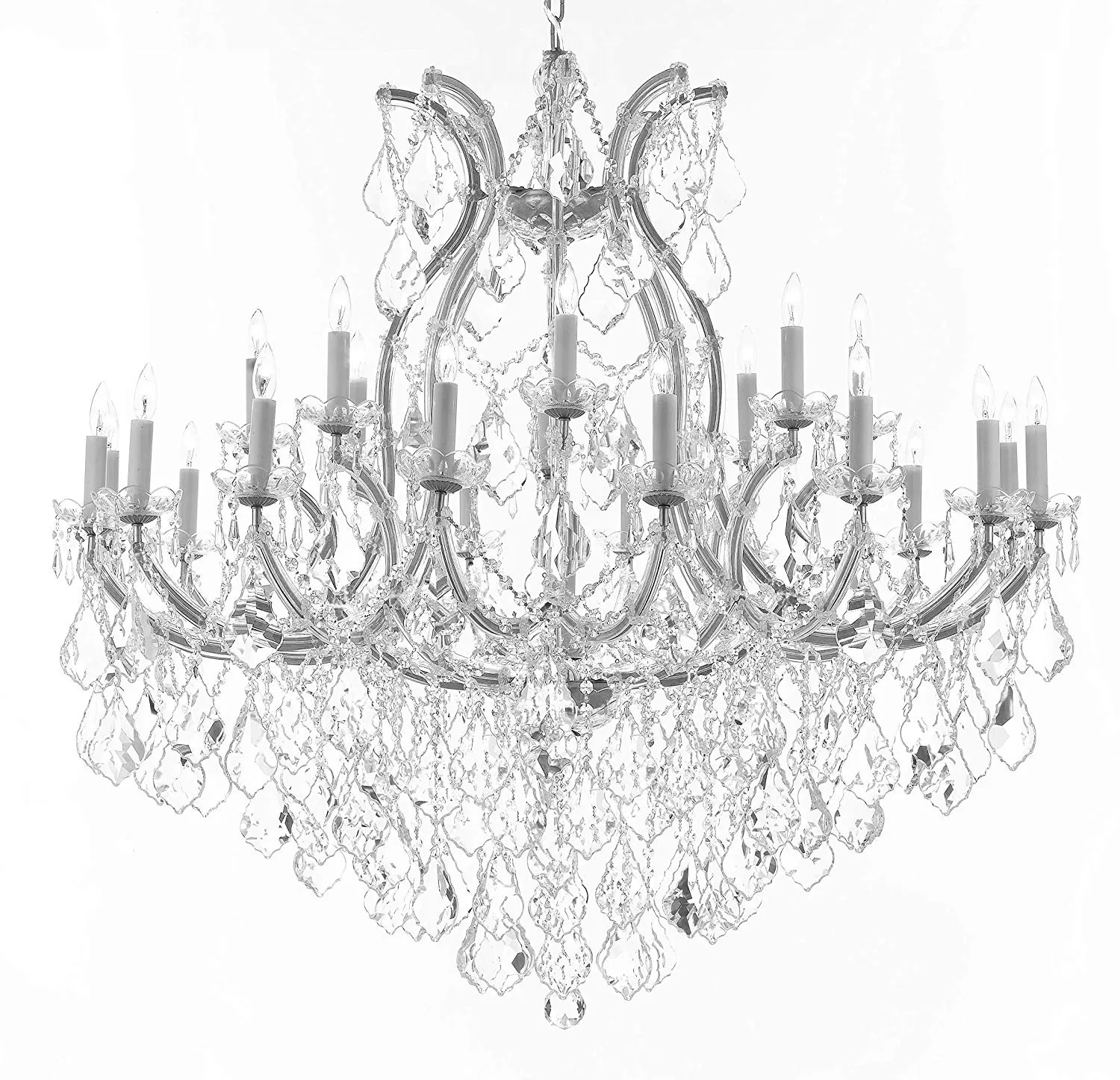 Crystal Chandelier Lighting Chandeliers H46" X W46" Dressed with Large,Luxe, Diamond Cut Crystals! Great for The Foyer, Entry Way, Living Room, Family Room and More - A83-B90/CS/2MT/24 1DC