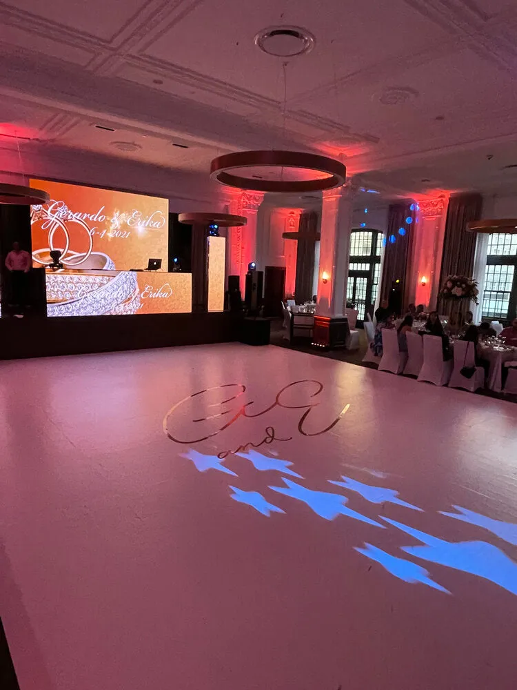 Custom Printed Dance Floor Wrap - White | Premium Vinyl with bubble-free technology | Sizes starting from 4ft x 4ft up to 20ft x 20ft