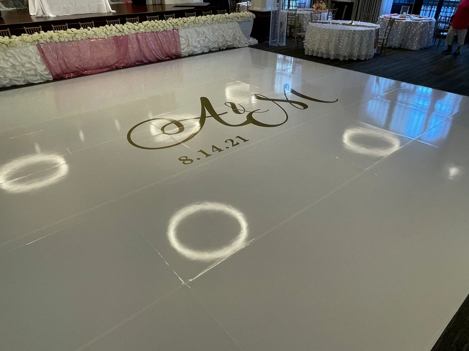 Custom Printed Dance Floor Wrap - White | Premium Vinyl with bubble-free technology | Sizes starting from 4ft x 4ft up to 20ft x 20ft