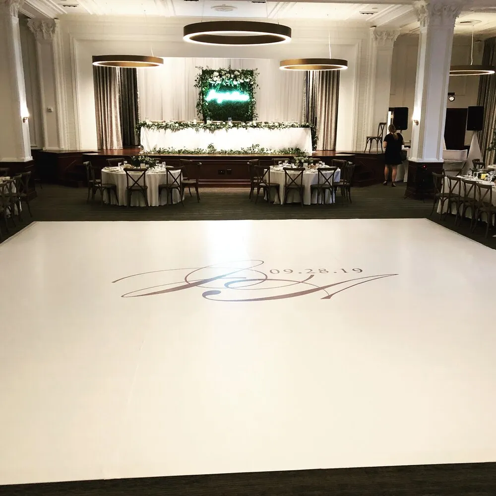 Custom Printed Dance Floor Wrap - White | Premium Vinyl with bubble-free technology | Sizes starting from 4ft x 4ft up to 20ft x 20ft