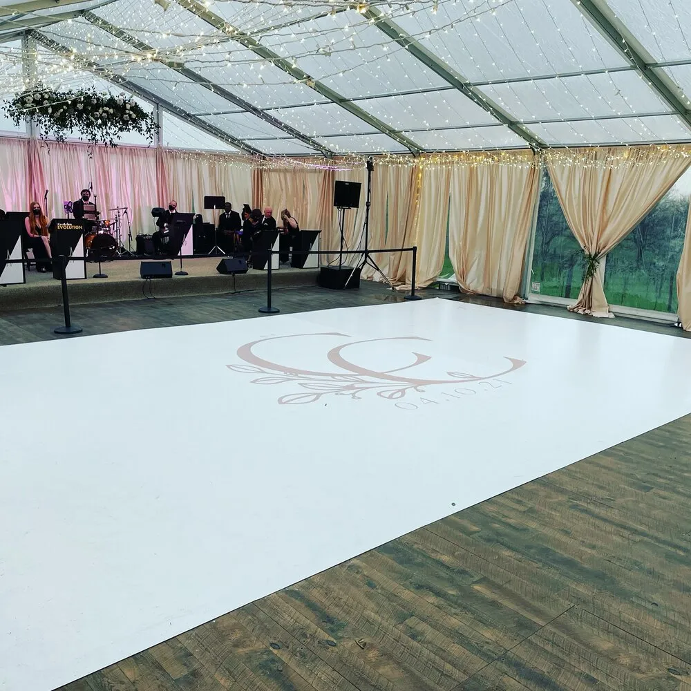 Custom Printed Dance Floor Wrap - White | Premium Vinyl with bubble-free technology | Sizes starting from 4ft x 4ft up to 20ft x 20ft