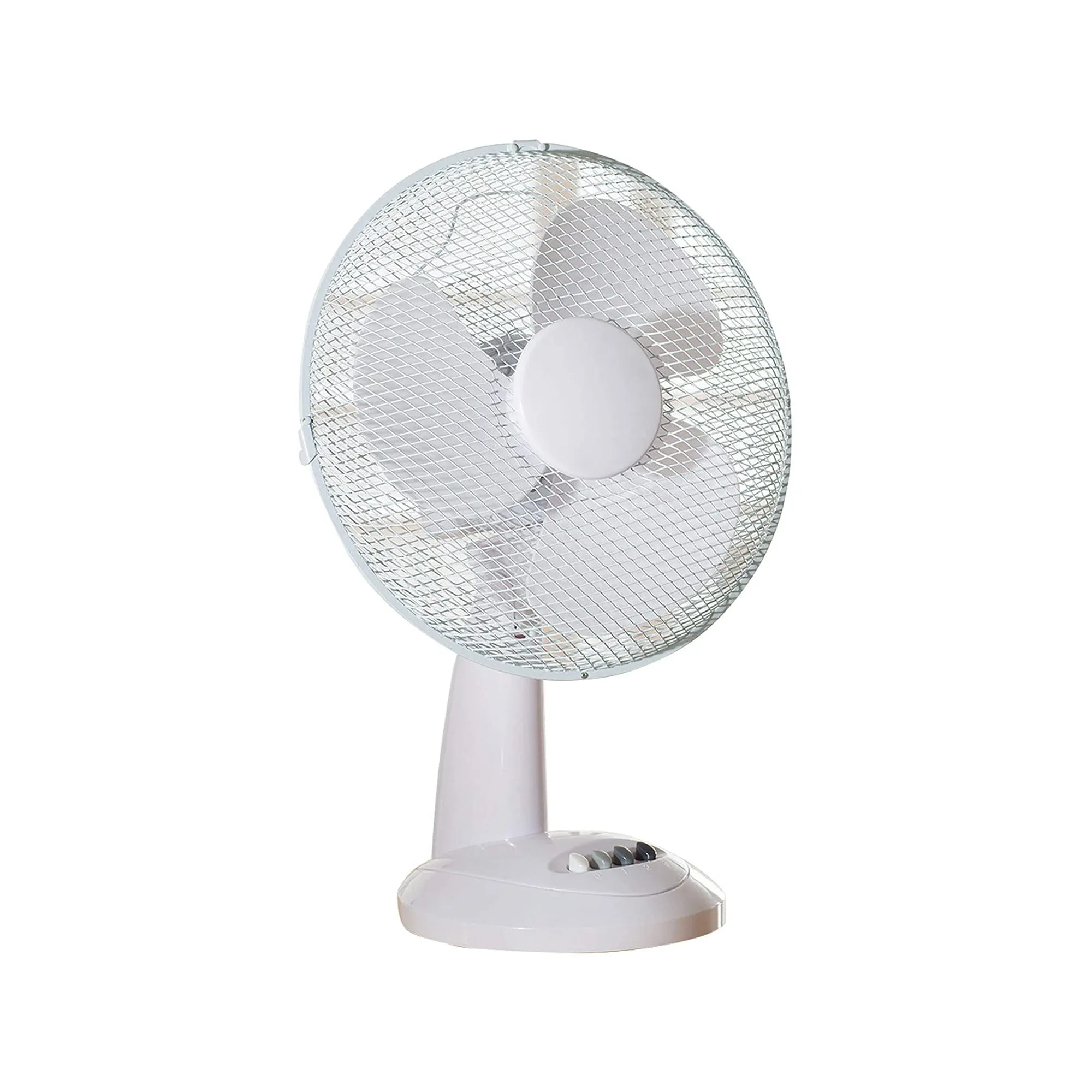 Daewoo 12" Inch Portable Desk Fan, 3 Speed Settings, Key Switch