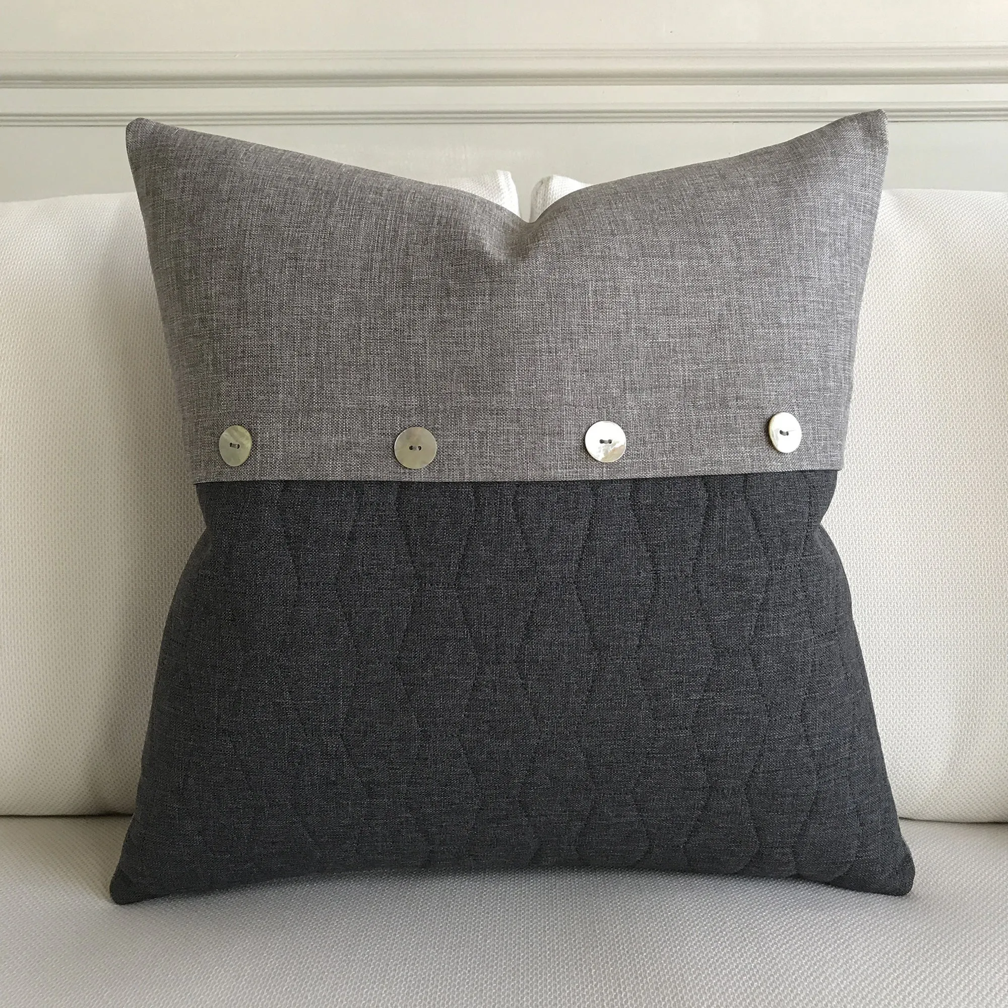 Dark Gray Envelope Lumbar Pillow Cover 20x20