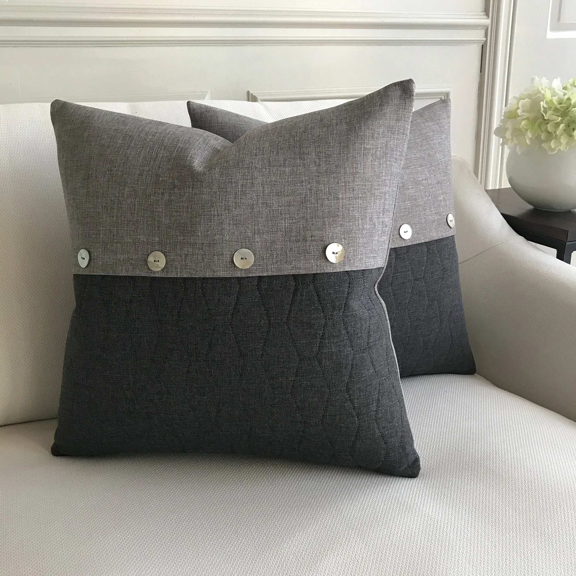 Dark Gray Envelope Lumbar Pillow Cover 20x20