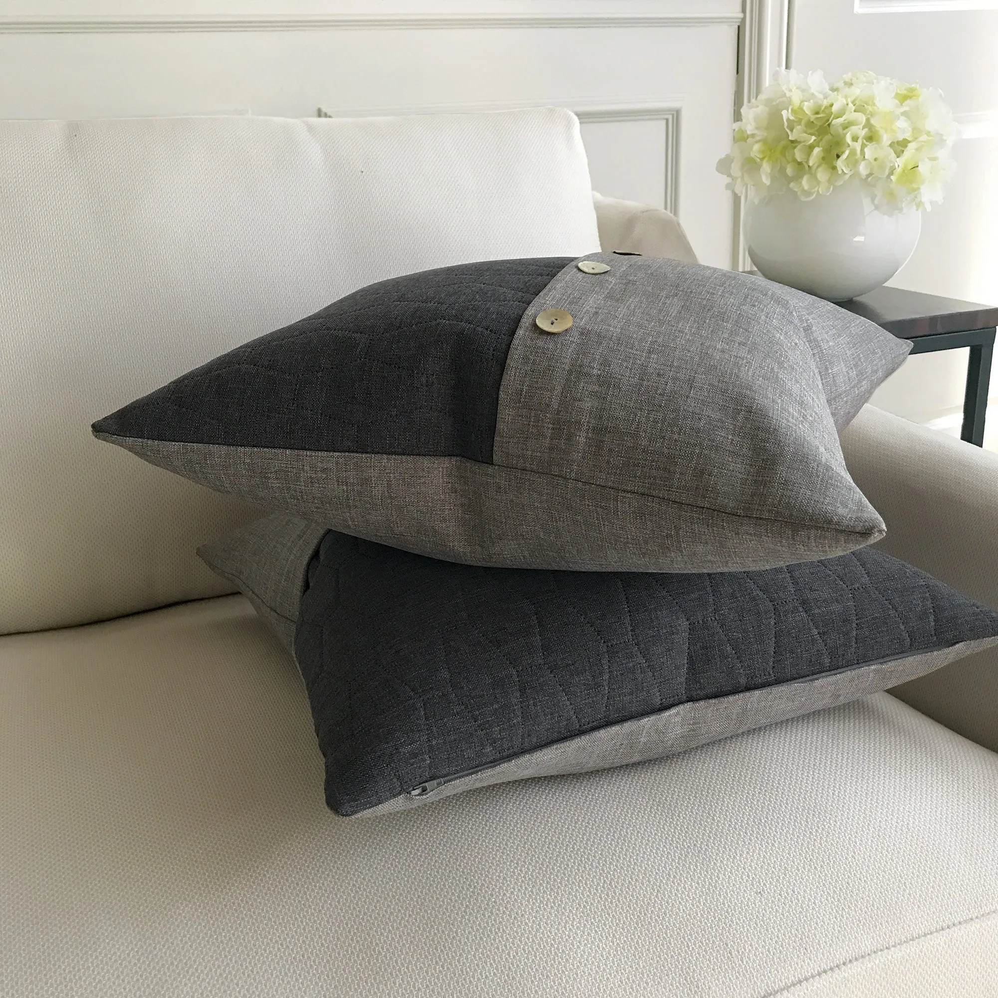 Dark Gray Envelope Lumbar Pillow Cover 20x20