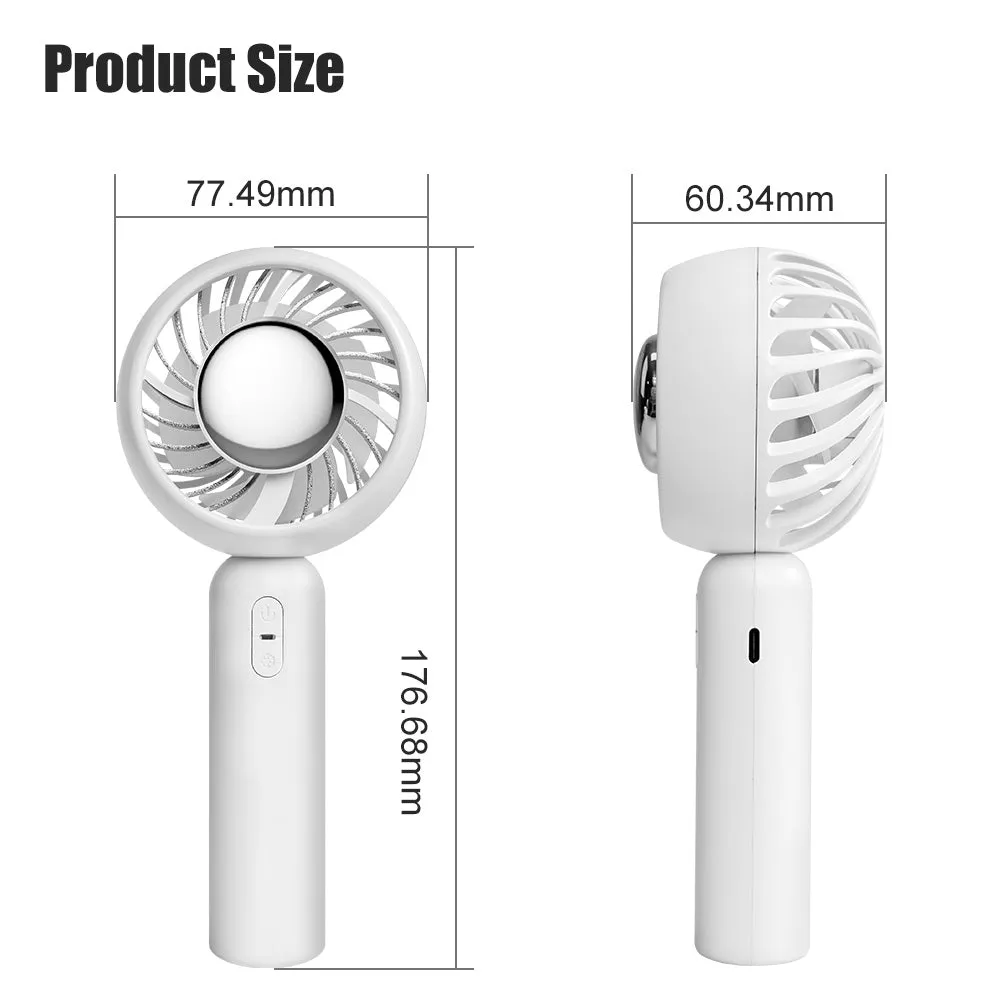 Daywolf Handheld Mini Fan, Portable USB Rechargeable Small Pocket Fan, Battery Operated Fan with Power Bank