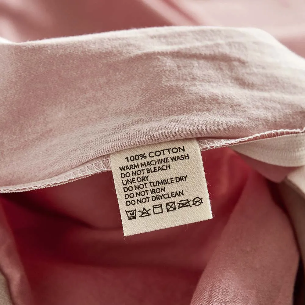 Deluxe Washed Cotton Sheet Set Pink Brown Single