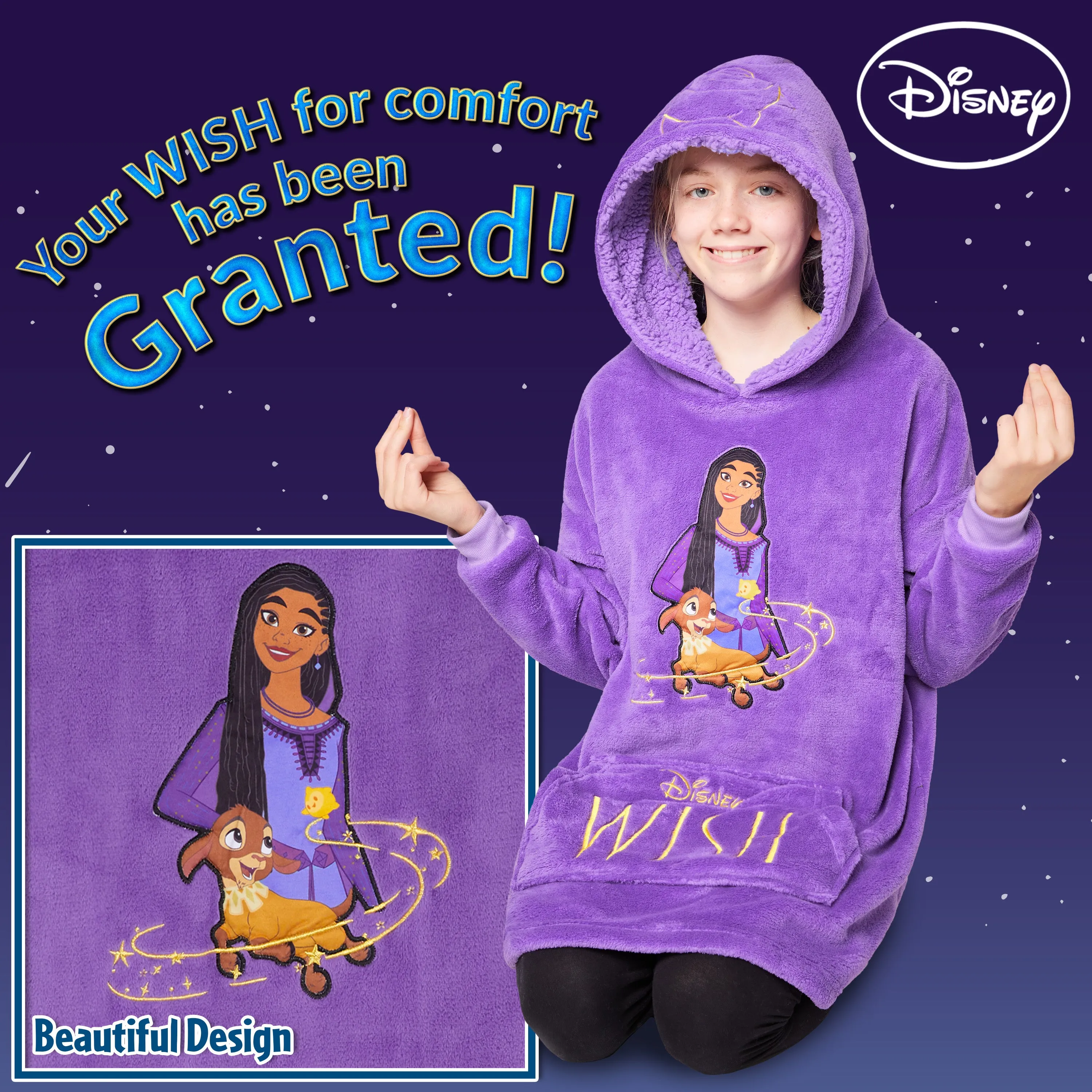 Disney Fleece Hoodie Blanket for Kids - WISH