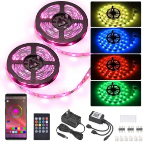 DIY Light Strips Bluetooth APP Music Activated Multi-Color Changing