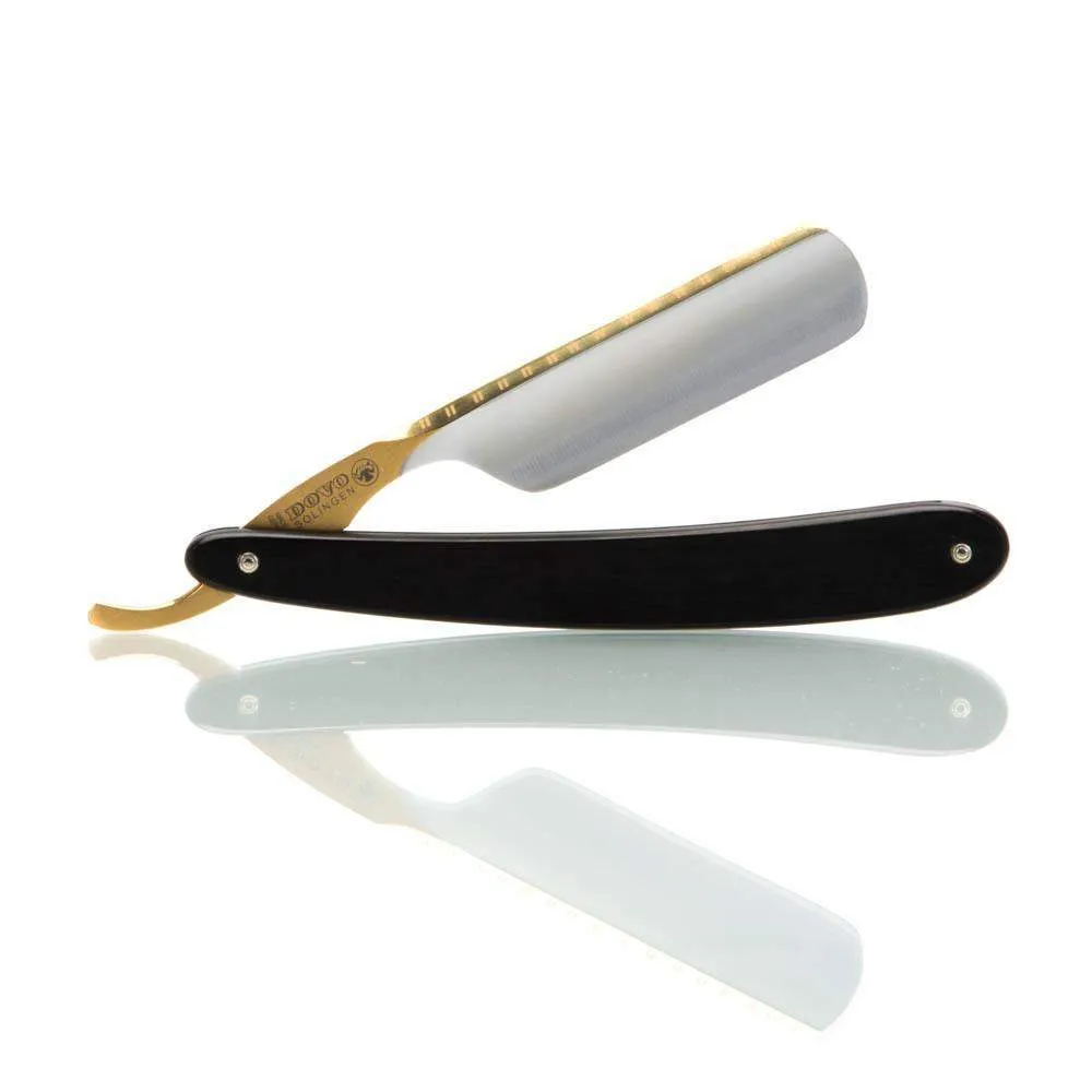 DOVO 6/8 Bismarck Straight Razor, Ebony Scales