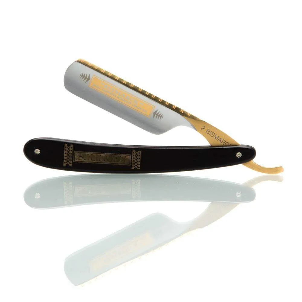 DOVO 6/8 Bismarck Straight Razor, Ebony Scales