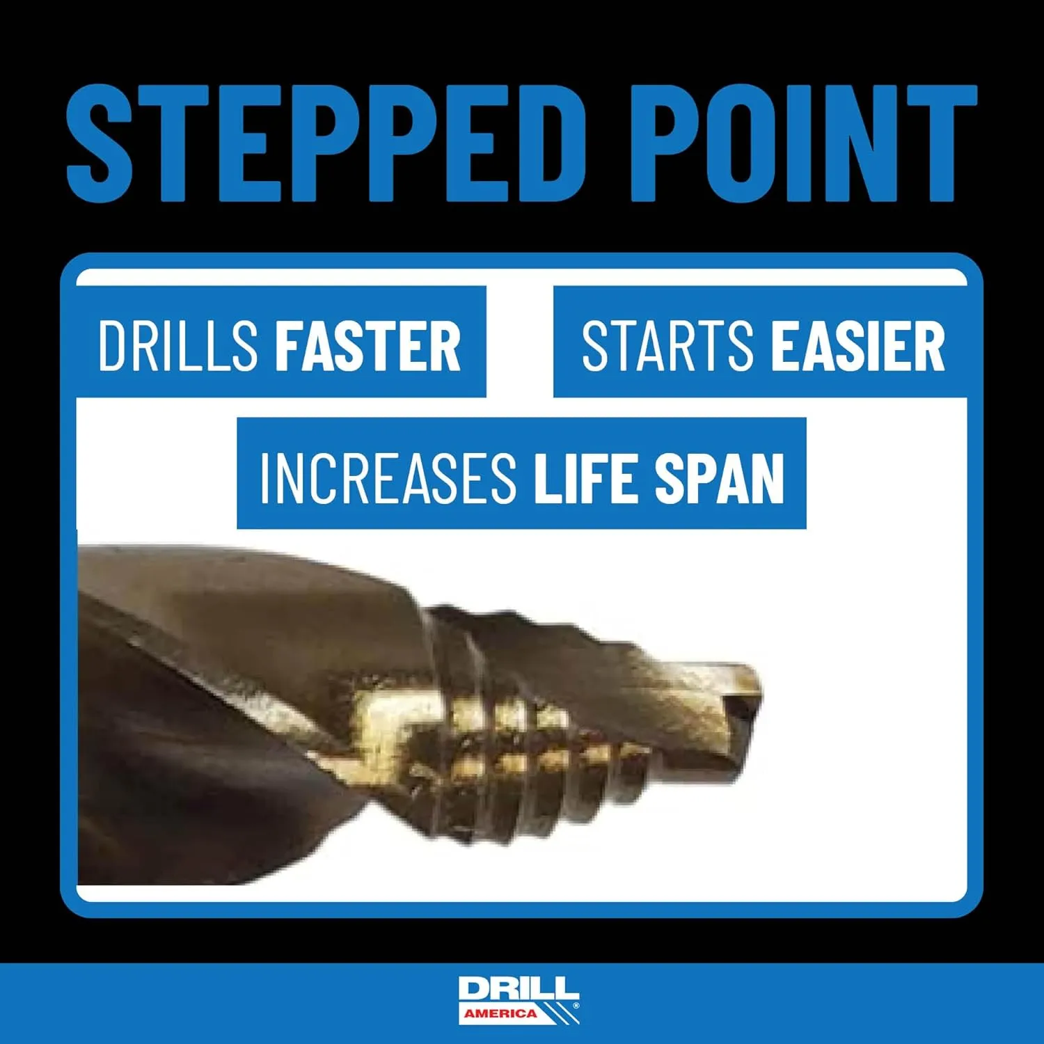 Drill America GSC29J-PC 29 Pc Cobalt Stepped Point Drill Bit Set