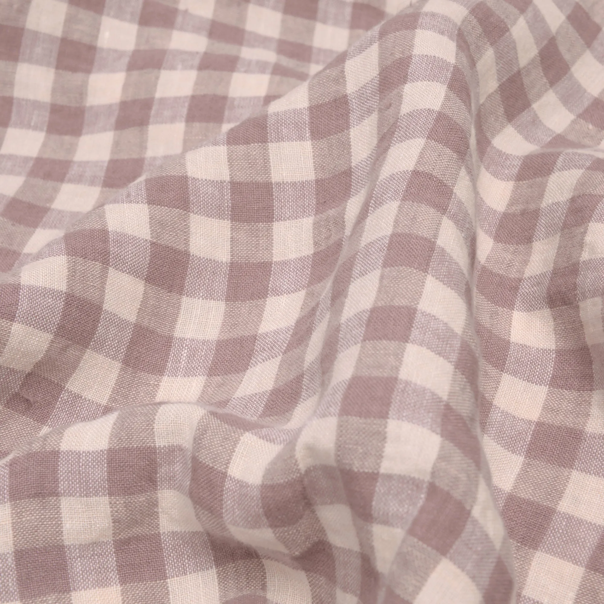 Elderberry Gingham 100% Linen Fitted Sheet