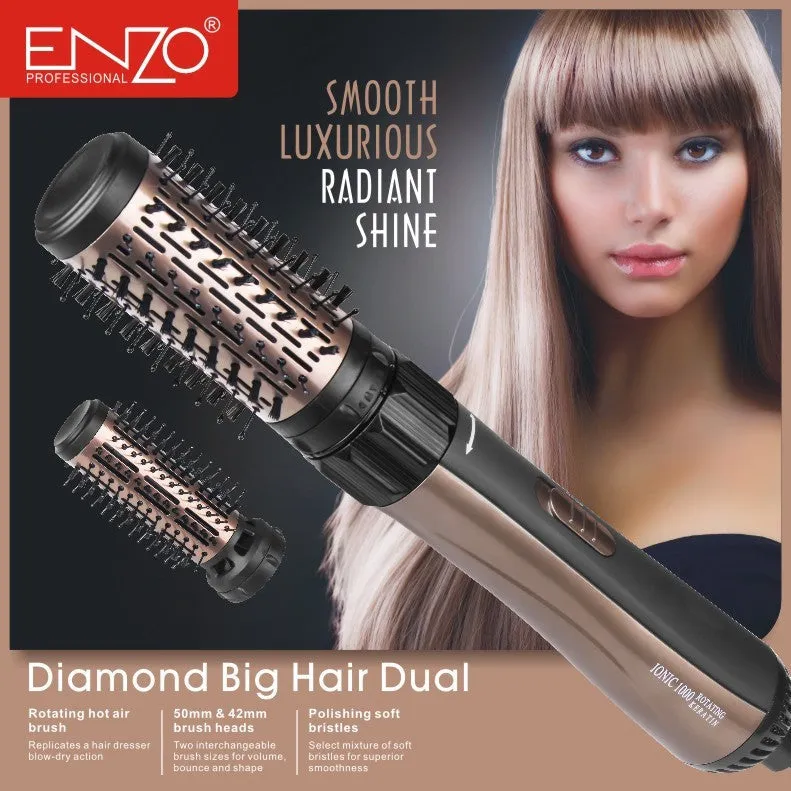 Enzo Hair Styler Hot Air Brush Titanium