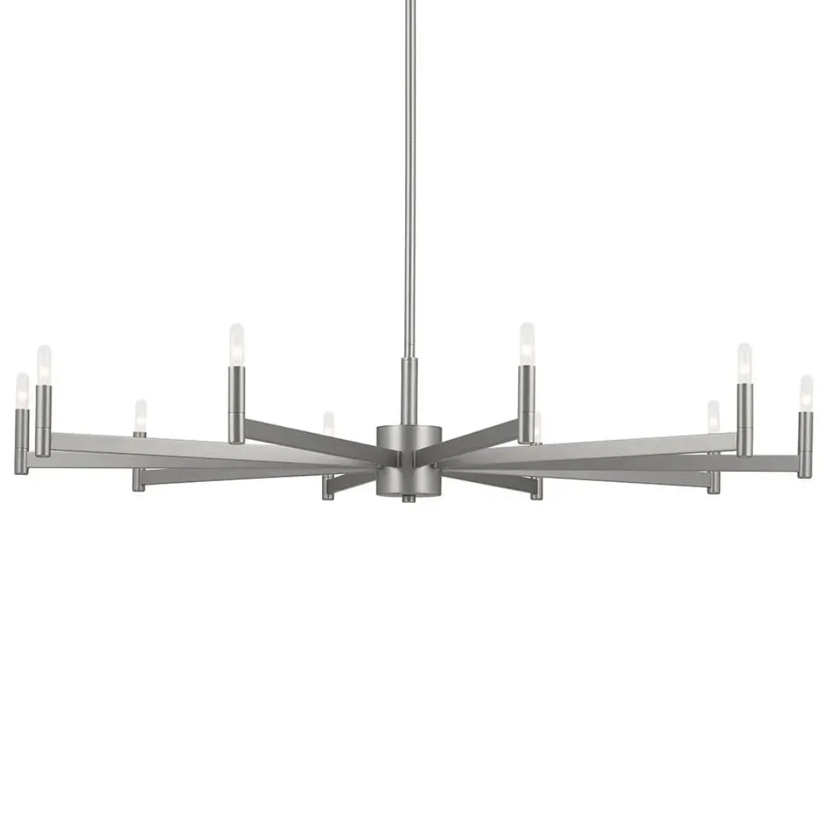 Erzo 48 in. 10 Lights Chandelier Satin Nickel Finish