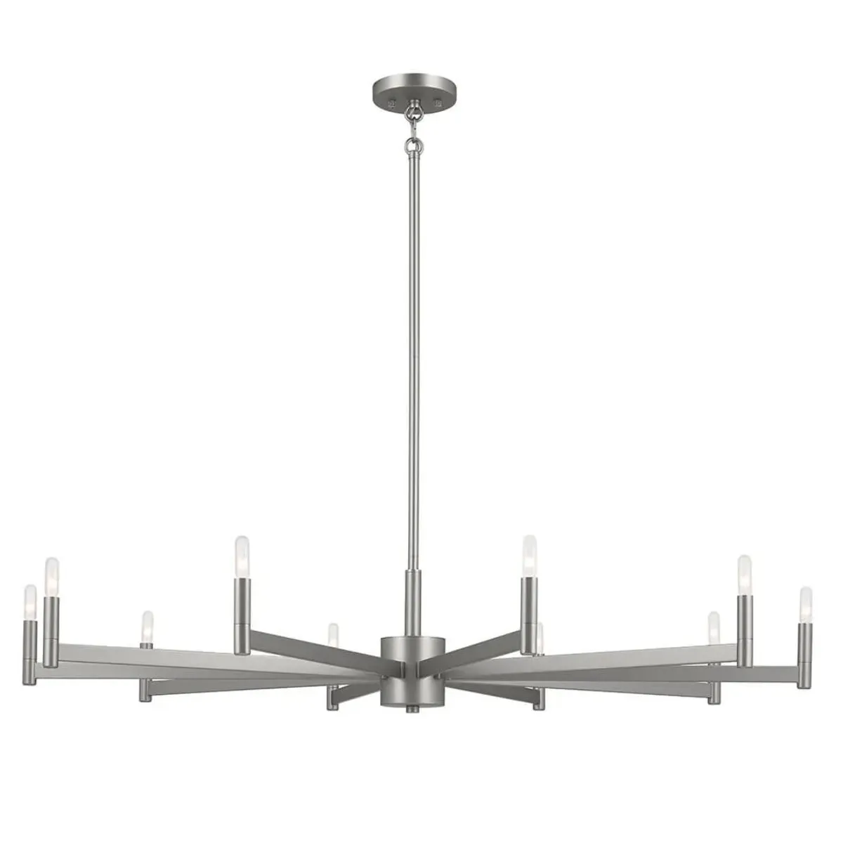 Erzo 48 in. 10 Lights Chandelier Satin Nickel Finish