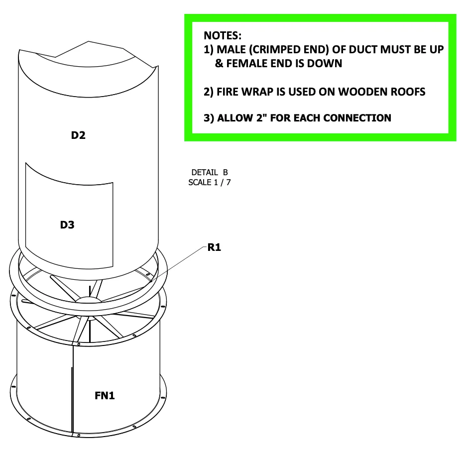 Exhaust Stack with Cleanout Door - Paint Spray Booth