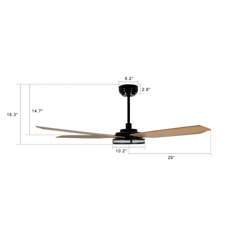 Explorer Smart Fan with LED Light and Remote Outdoor/Indoor 52 inch