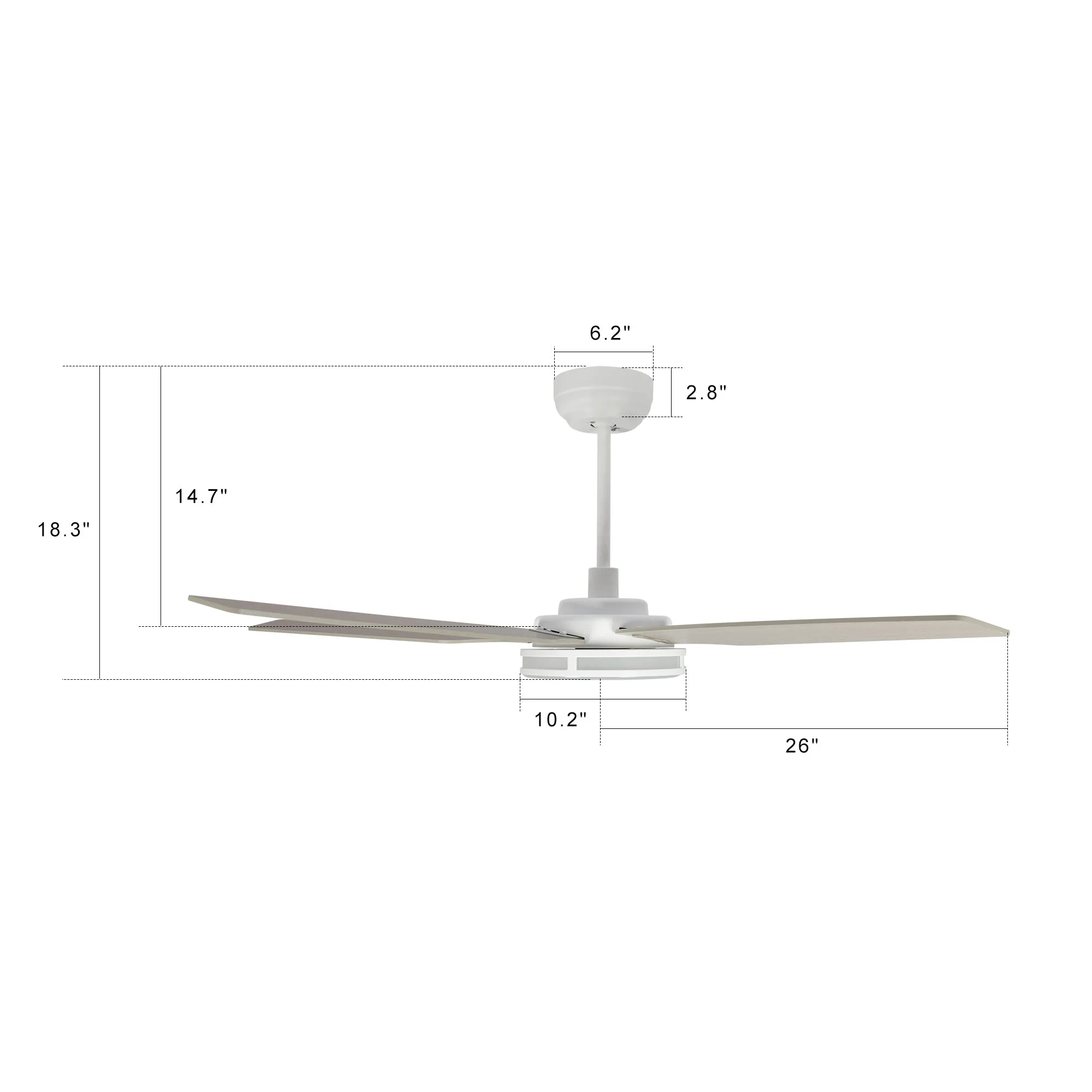 Explorer Smart Fan with LED Light and Remote Outdoor/Indoor 52 inch