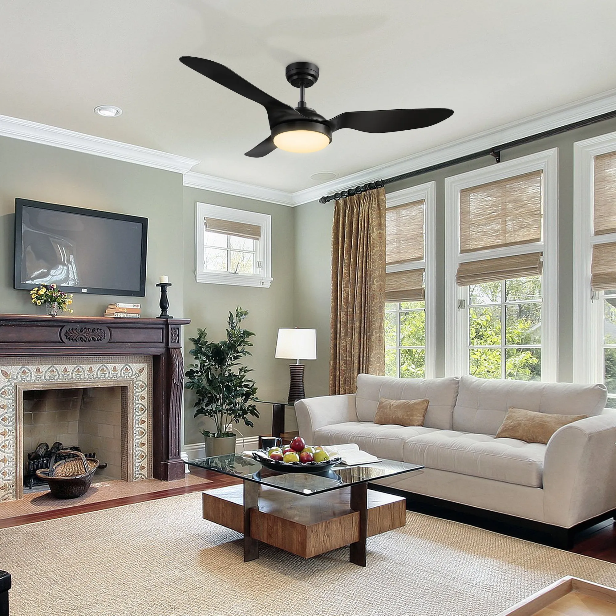 Falkirk 52 inch Modern Smart Ceiling Fan with LED Light And Remote