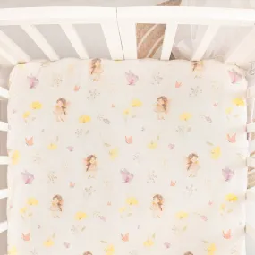 Fancy Fluff Organic Cot Bedsheet- Pixie Dust