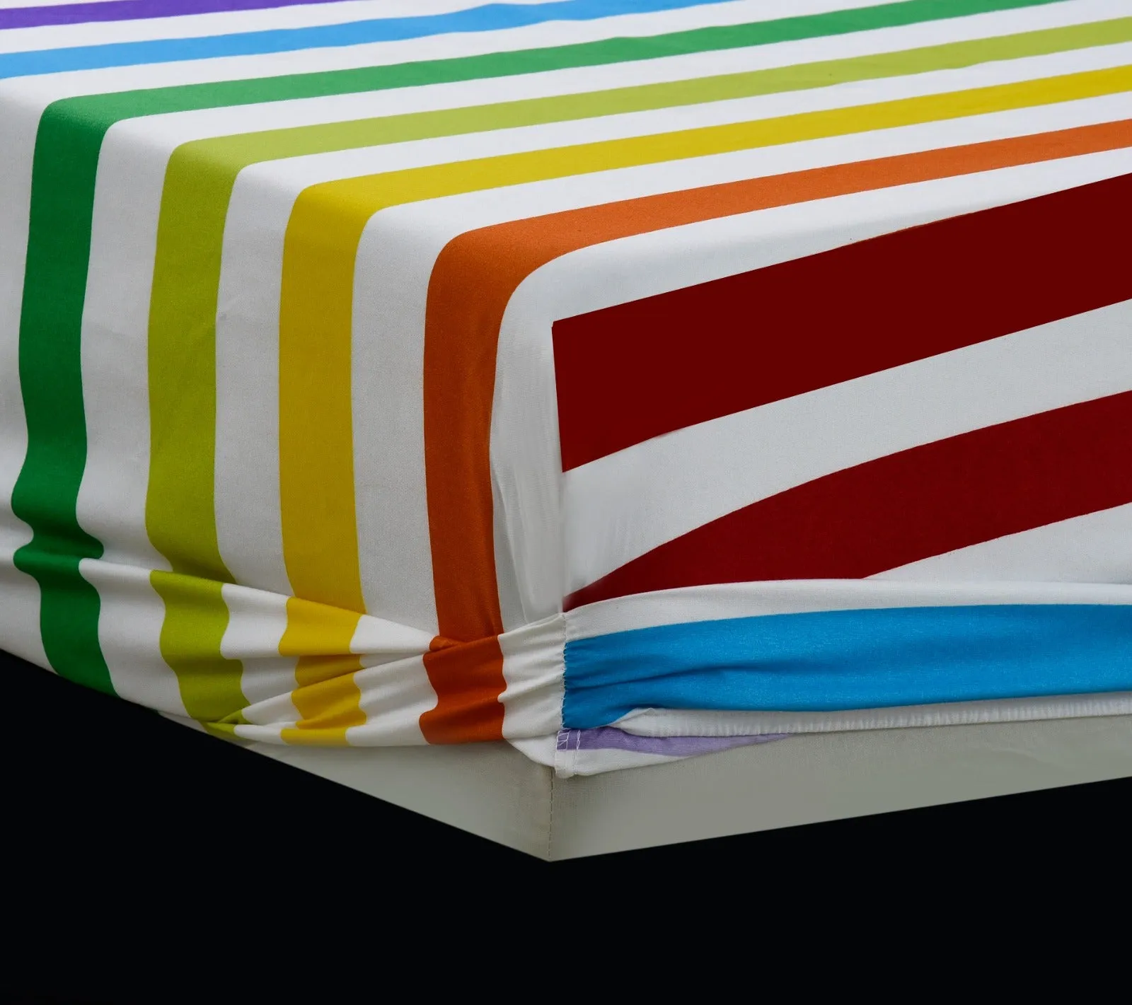 Fitted Bed Sheet-Multi Stripes