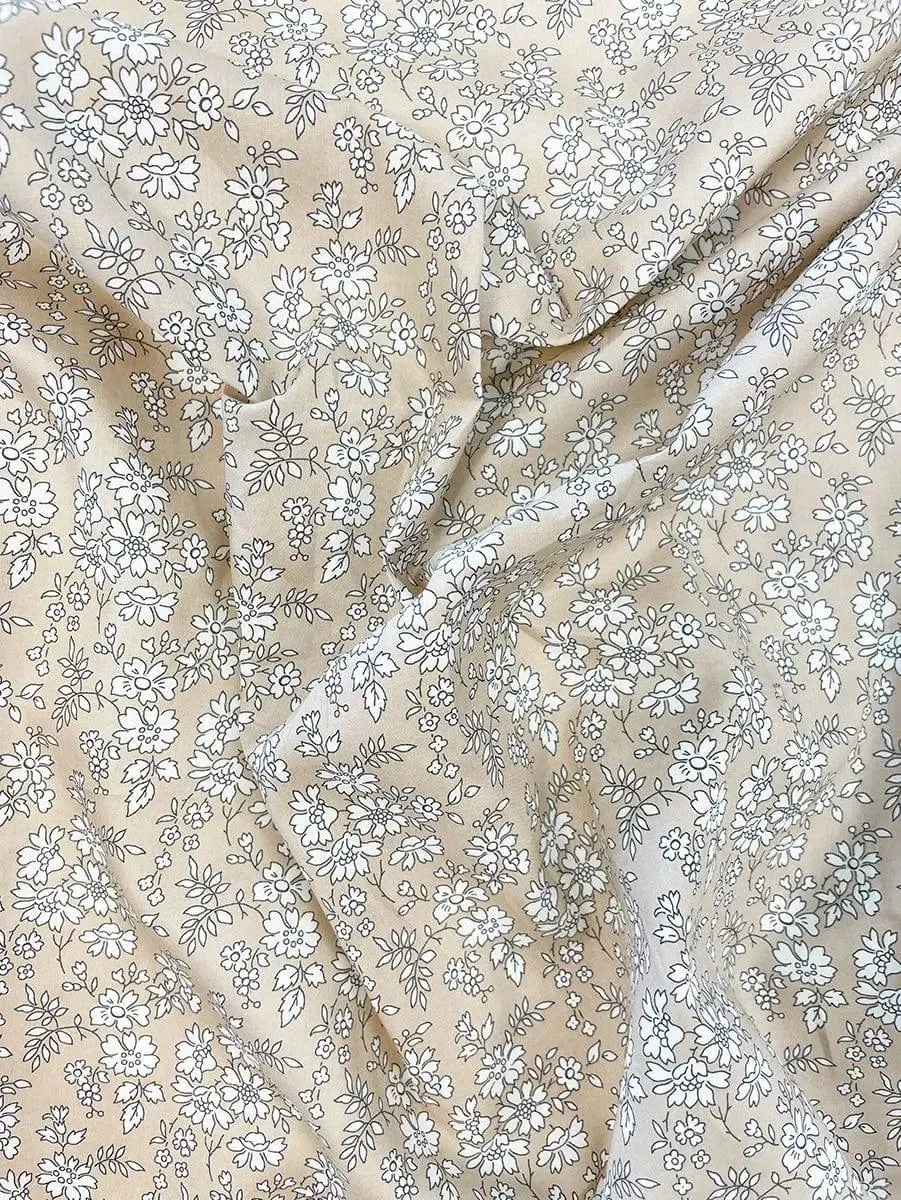 Fitted Sheet Made With Liberty Fabric CAPEL TAUPE