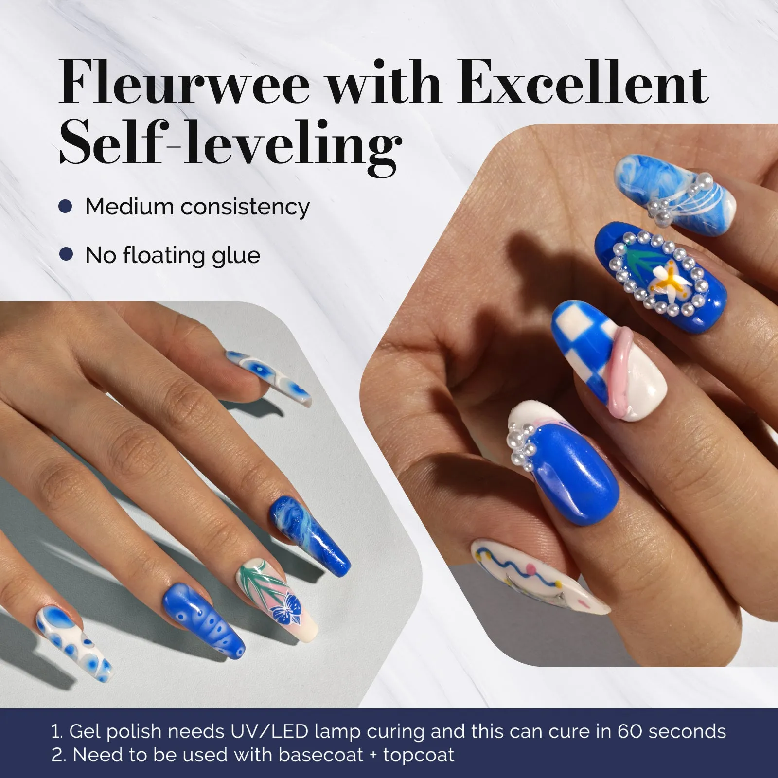 Fleurwee Gel Nail Polish Plant-based 0.5 fl oz/15ml - P40 Iris Royal Blue