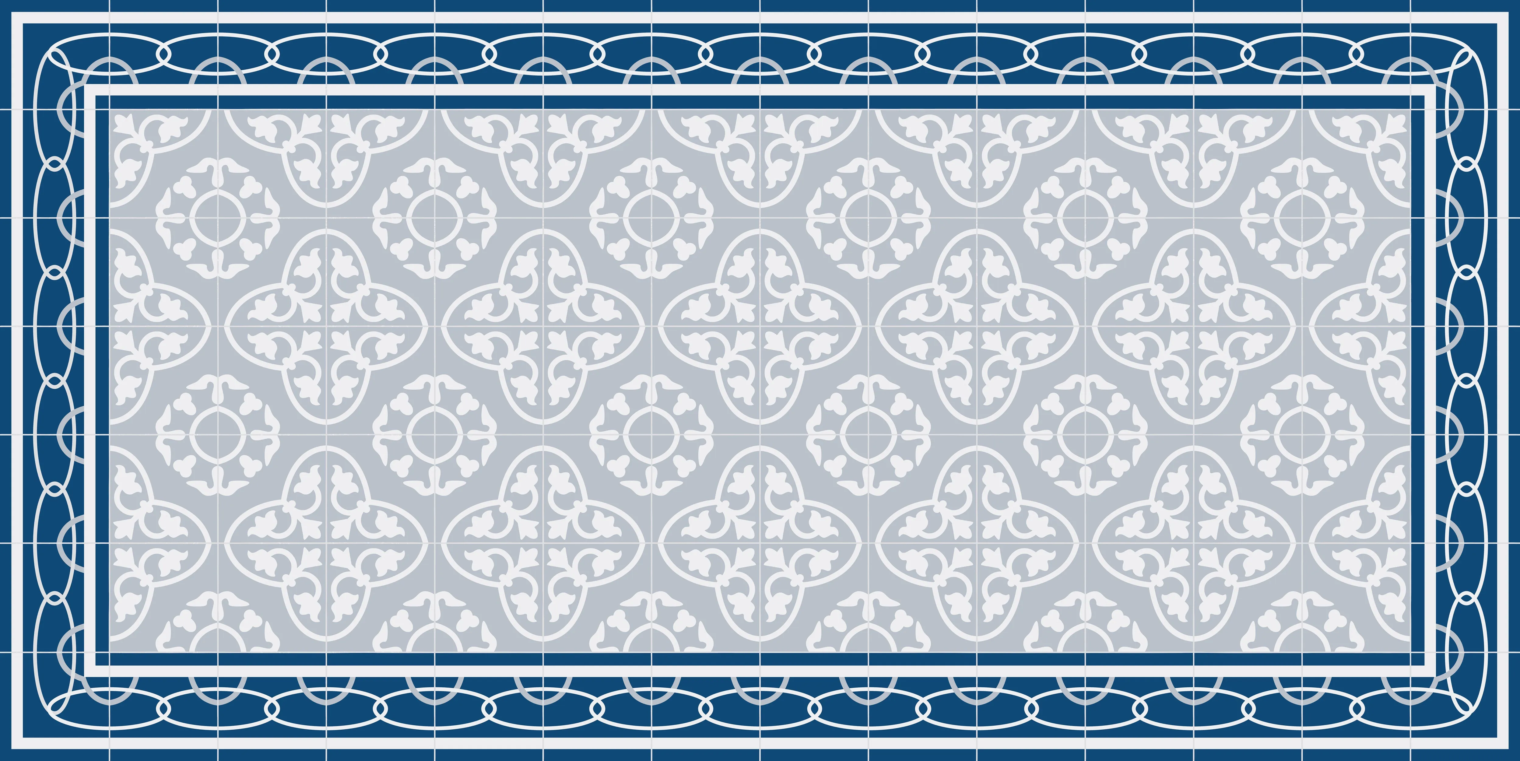 Floor Mat - Tile Blue - Various Sizes