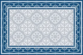 Floor Mat - Tile Blue - Various Sizes