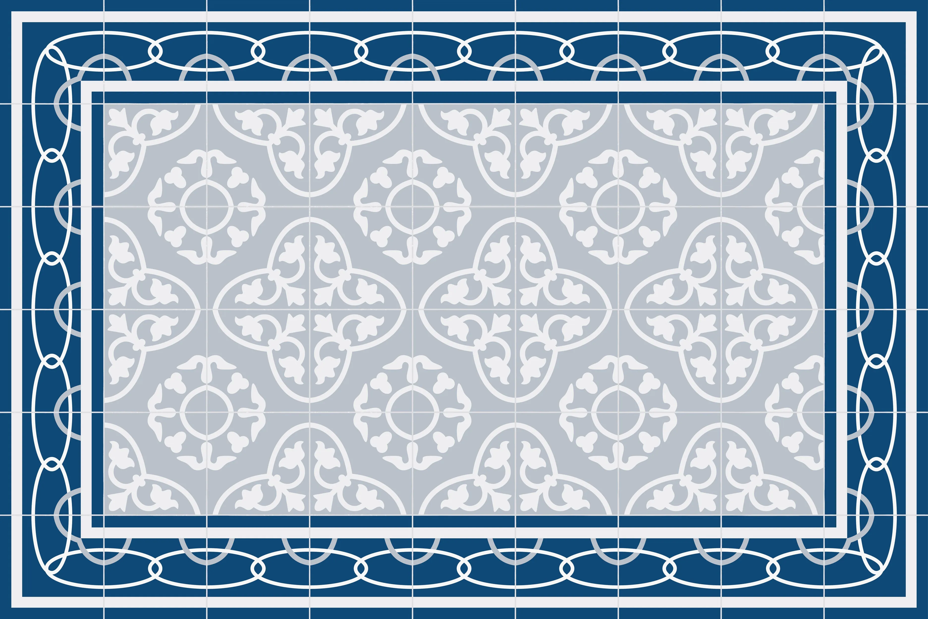 Floor Mat - Tile Blue - Various Sizes