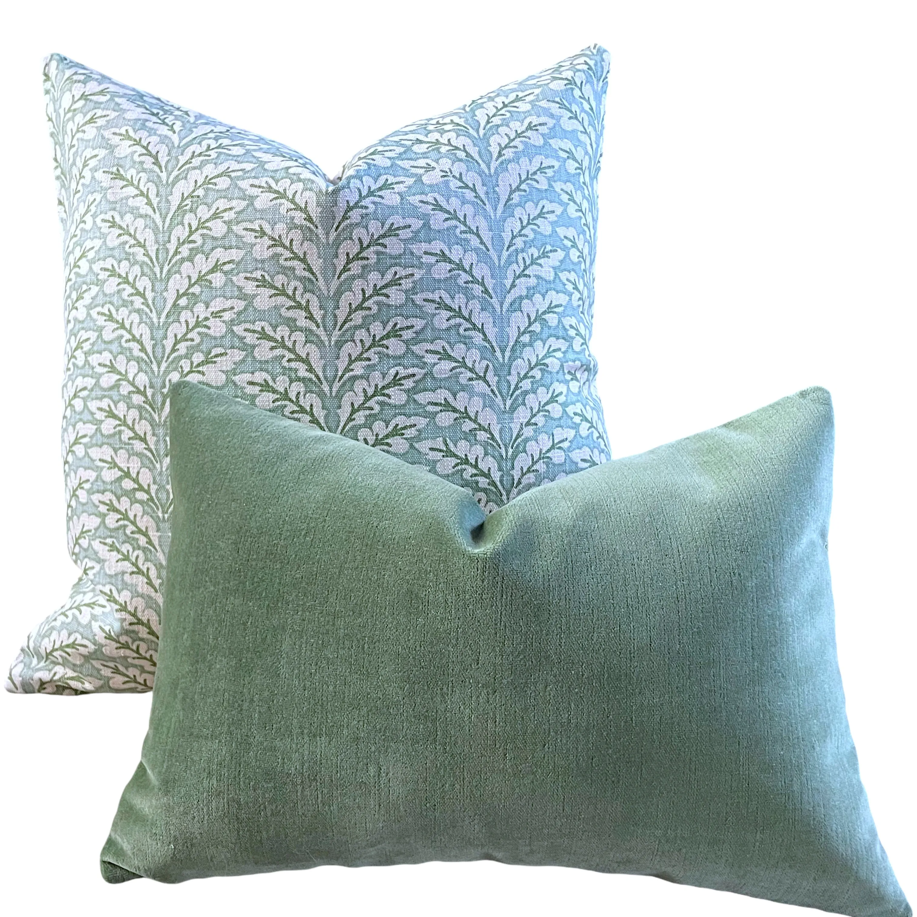 Florentia: Haint Blue Mix and Match Decorative Pillow Covers / Light Blue Green Pillow Cover