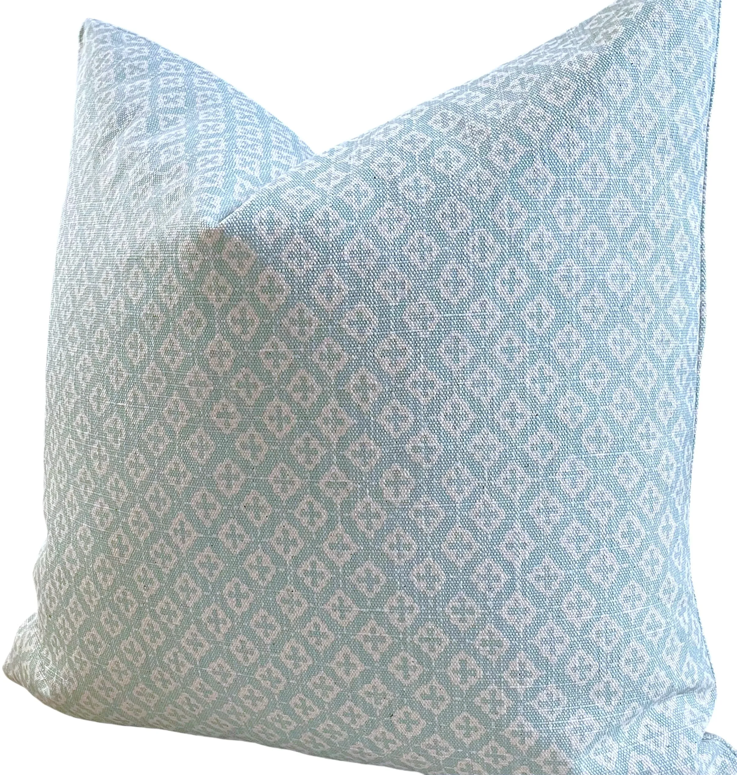 Florentia: Haint Blue Mix and Match Decorative Pillow Covers / Light Blue Green Pillow Cover