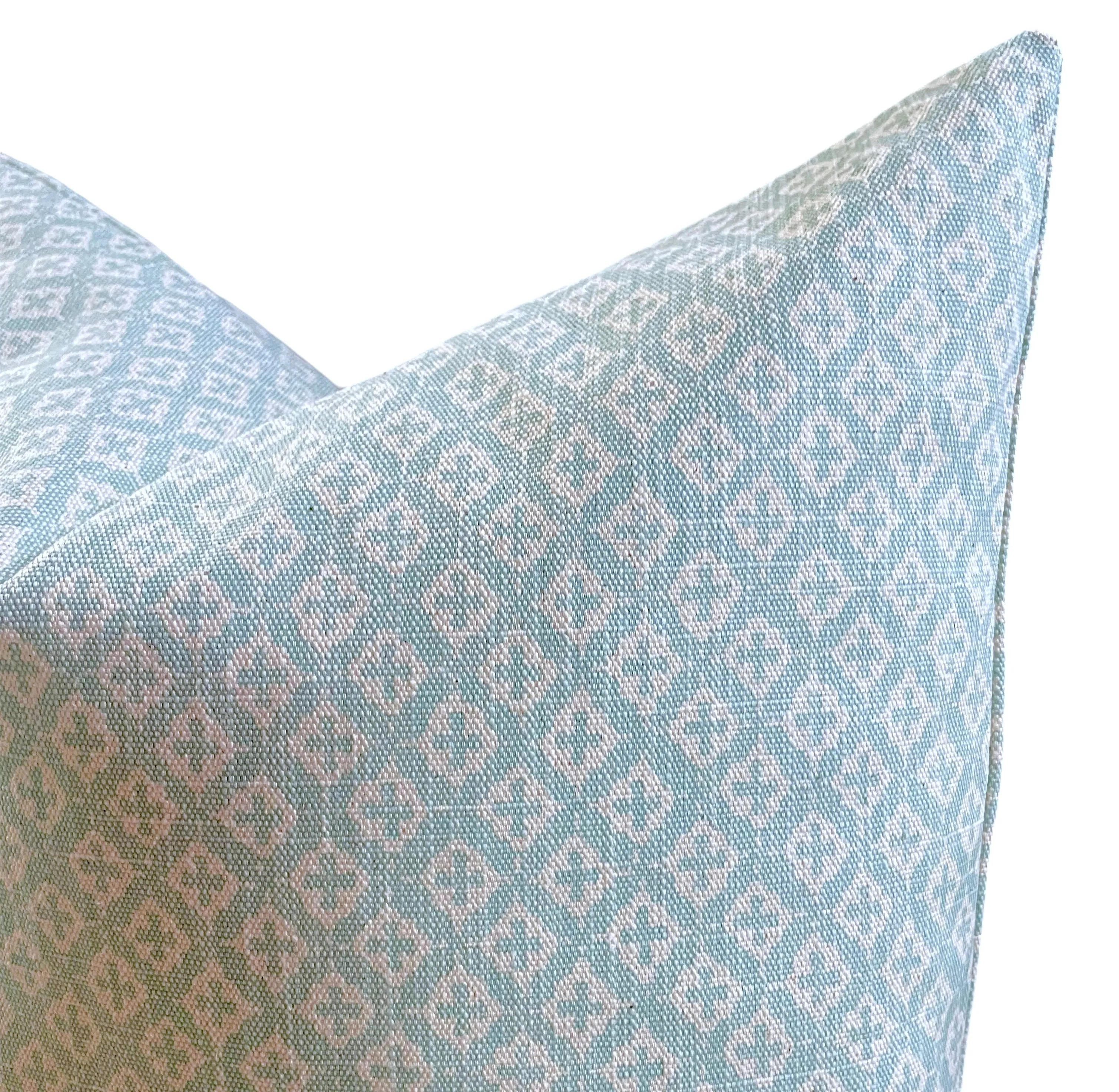 Florentia: Haint Blue Mix and Match Decorative Pillow Covers / Light Blue Green Pillow Cover