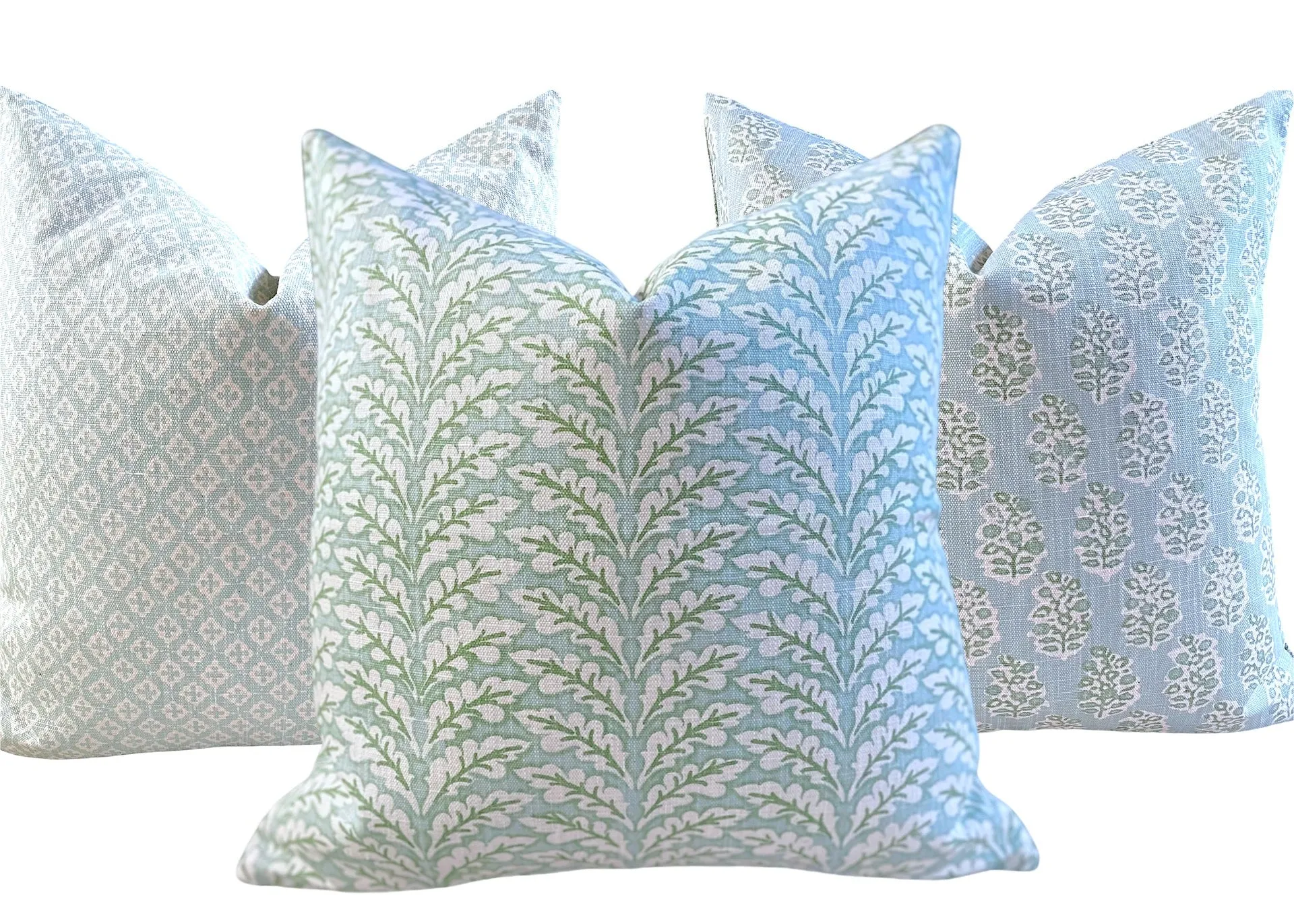 Florentia: Haint Blue Mix and Match Decorative Pillow Covers / Light Blue Green Pillow Cover