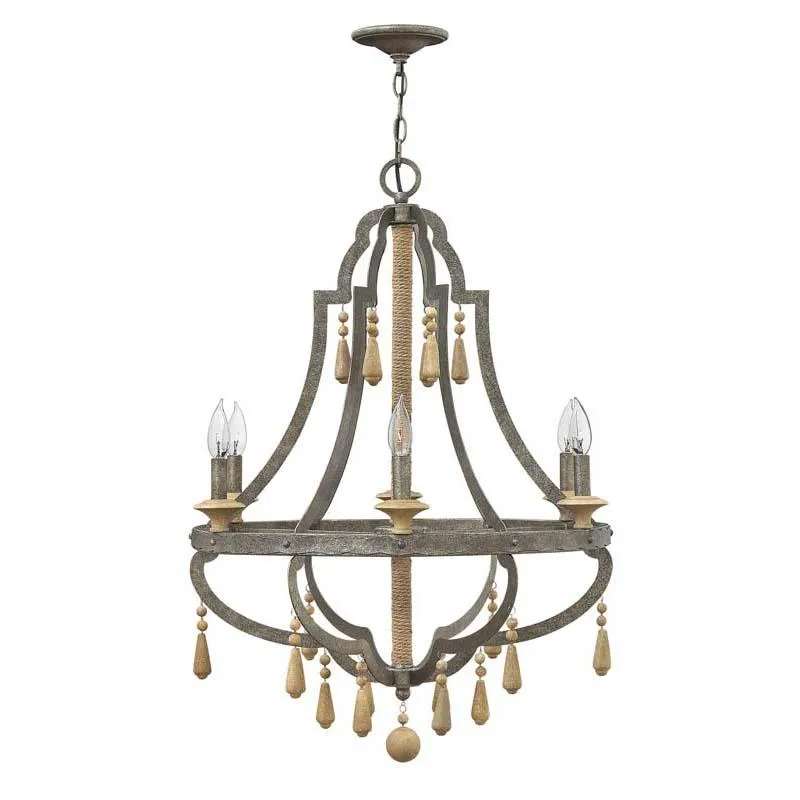 Fredrick Ramond FR42286DIR Chandelier Cordoba Distressed Iron Pendant Lights