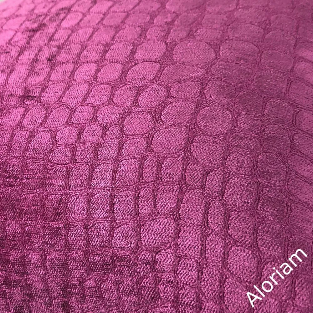 Fuchsia Pink Crocodile Alligator Faux Reptile Pattern Pillow Cover (Fabric by the Yard Available)