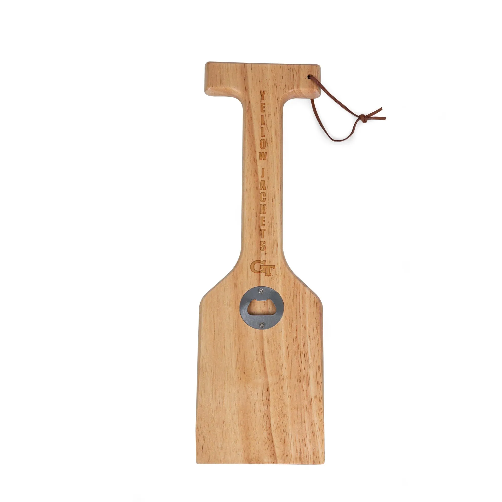 Georgia Tech Yellow Jackets - Hardwood BBQ Grill Scraper with Bottle Opener